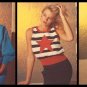 KNITTING 3 Patterns Star Stripe Triangle Womens Sweaters in DK