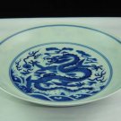 China Qing Dynasty Yongzheng time blue dragon china dish