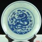 China Qing Dynasty Yongzheng time blue dragon china dish
