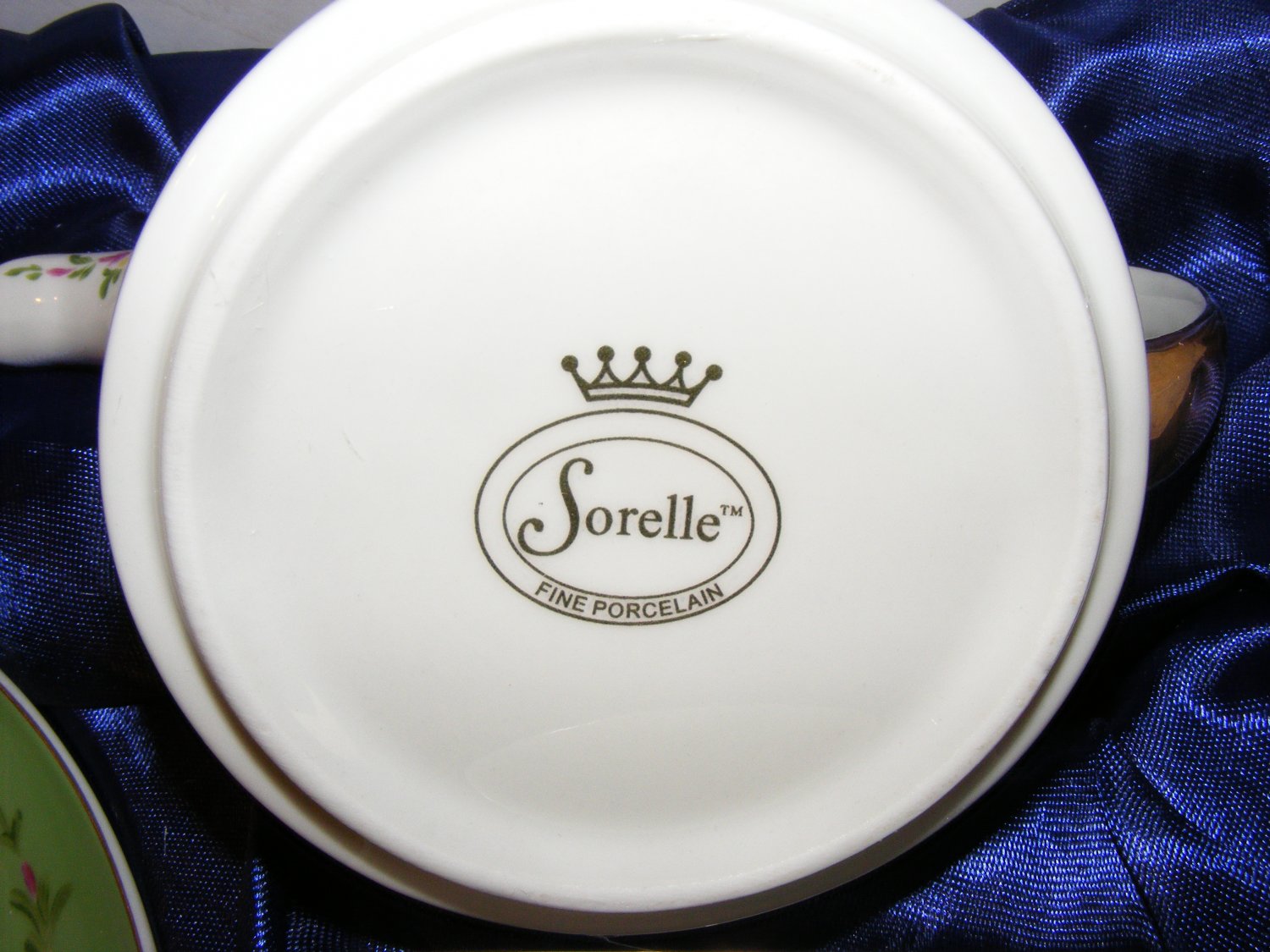 SORELLE Porcelain China Green Mint Garden Pattern Tea Set 17Piece