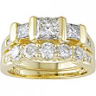 14K Yellow Gold 2 3/4ct. TDW Diamond Bridal Ring Set