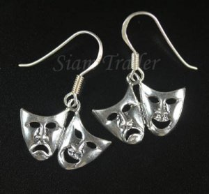 Sterling Silver Comedy/Tragedy Mask Earrings YSS12