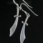 Sterling Silver Scimitar/Sword Dangling Earrings AESS1344