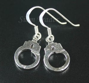 Sterling Silver Dangling Handcuff Earrings YSS22