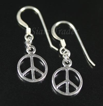 Sterling Silver Peace Dangling Earrings AESS491