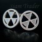Sterling Silver Radioactive Symbol Earrings AESS1263