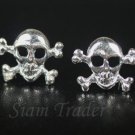 Sterling Silver Skull & Crossed Bones Stud Earrings AESS60
