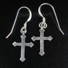 Sterling Silver Fleur-De-Lis Cross Earrings AESS145