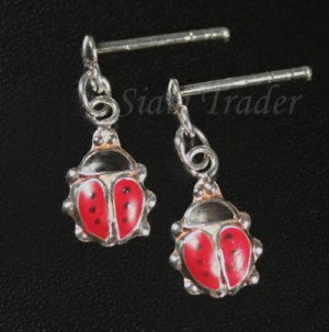 Sterling Silver Lady Bug Earrings HSS212