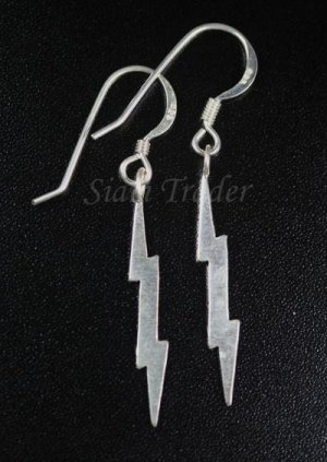 Sterling Silver Lightning Bolt - Dangling Earrings AESS146