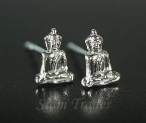 Sterling Silver Buddha Stud Earrings PSS863