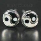 Sterling Silver Yin & Yang - Onyx & Bone Stud Earrings AESS85