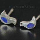 Sterling Silver Dove w/ Lapis Lazuli Stone -Stud Earrings AESS1759