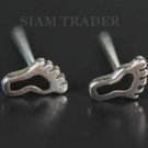 Sterling Silver Black Onyx Feet Stud Earrings XSS294