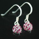 Sterling Silver "Berry" Earrings Covered with Swarovski Rose Crystals YSS79