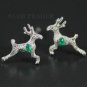 Sterling Silver Reindeer w/ Emeralds - Stud Earrings PSS576