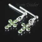 Sterling Silver Swarovki Covered Peridot Cross Earrings XSS162