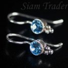 Sterling Silver Swarovski Aquamarine Crystal French Wire Earrings FHSS11