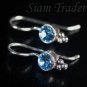 Sterling Silver Swarovski Aquamarine Crystal French Wire Earrings FHSS11
