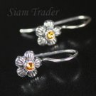 Sterling Silver Swarovski Topaz Flower Earrings  FHSS12