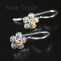 Sterling Silver Swarovski Topaz Flower Earrings  FHSS12