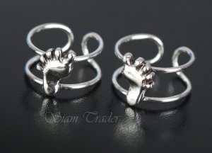 Sterling Silver Bare Feet Ear Cuffs CSS289