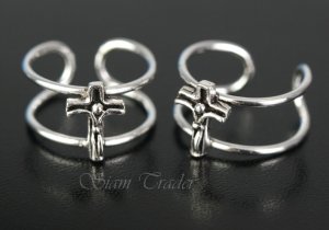 Sterling Silver Crucifix Ear Cuffs CSS317