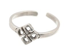 Sterling Silver Square Weave Toe Ring TRSS119