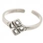 Sterling Silver Square Weave Toe Ring TRSS119