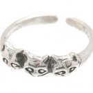 Sterling Silver - 3 Cats - Toe Ring TRSS126