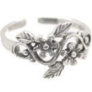 Sterling Silver- 2 Flowers - Toe Ring TRSS127