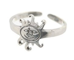 Sterling Silver - Smiling Sun - Toe Ring TRSS128