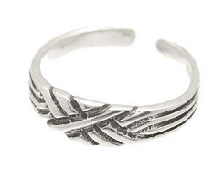 Sterling Silver - Thatched - Toe Ring TRSS129