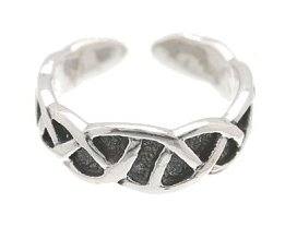 Sterling Silver - Rounded Weave - Toe Ring TRSS137