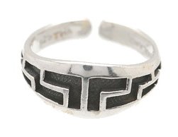 Sterling Silver - Maze Imprint - Toe Ring TRSS139