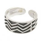 Sterling Silver - Crooked Lines - Toe Ring TRSS14