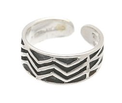 Sterling Silver - Crooked Lines - Toe Ring TRSS14