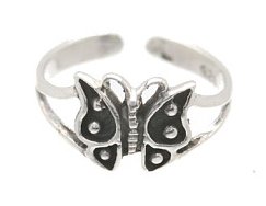Sterling Silver - Monarch Butterfly - Toe Ring TRSS142