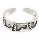 Sterling Silver - Foot Prints - Toe Ring TRSS15
