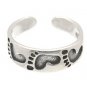 Sterling Silver - Foot Prints - Toe Ring TRSS15
