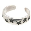 Sterling Silver - Imprinted Stars - Toe Ring TRSS2