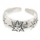 Sterling Silver - Etched Happy Suns - Toe Ring TRSS22