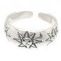 Sterling Silver - Etched Happy Suns - Toe Ring TRSS22