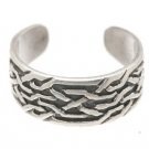 Sterling Silver - Thin Line Weave - Toe Ring TRSS26