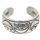Sterling Silver - Etched Moons & Stars - Toe Ring TRSS27