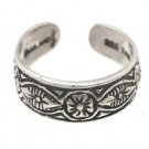 Sterling Silver - Flower & Leaves - Toe Ring TRSS32