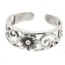 Sterling Silver - Stylish Flower - Toe Ring TRSS35