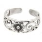 Sterling Silver - Stylish Flower - Toe Ring TRSS35
