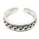 Sterling Silver - Small Waves - Toe Ring TRSS36