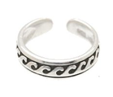 Sterling Silver - Small Waves - Toe Ring TRSS36